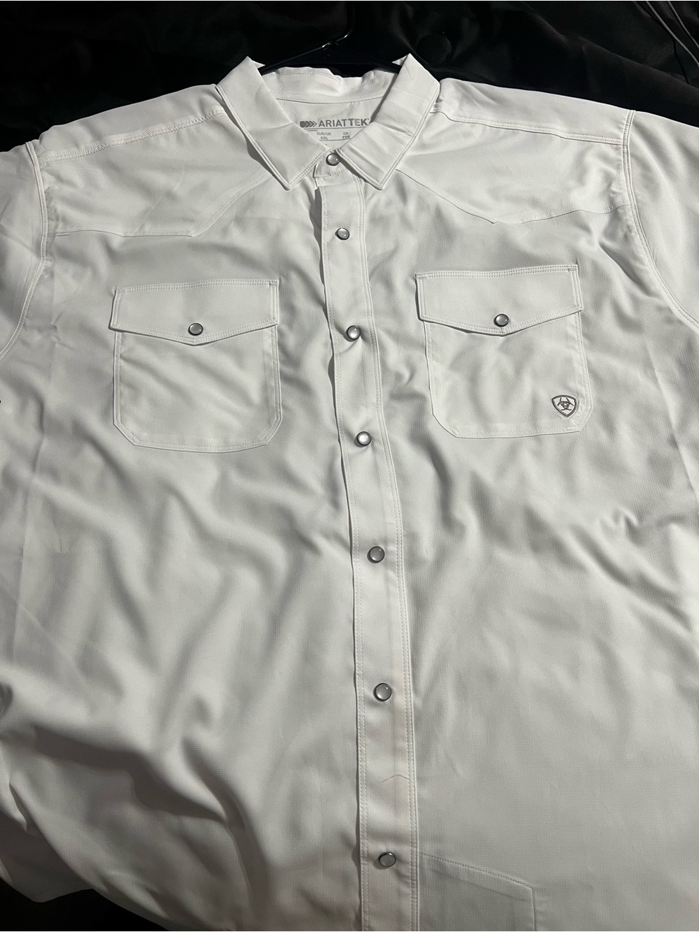 Ariat White Men's Snap-Front Western Shirt pearl snap short sleeve